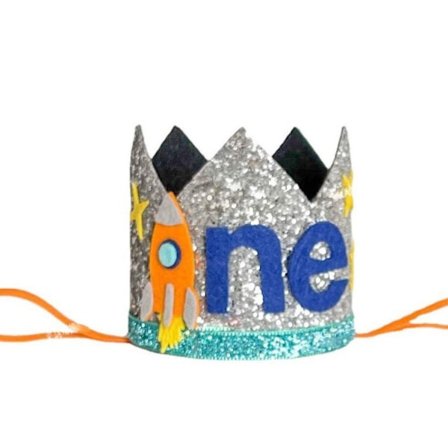 1. bursdag Crown Space Tema Bursdagshatt STIL 4 STIL 4