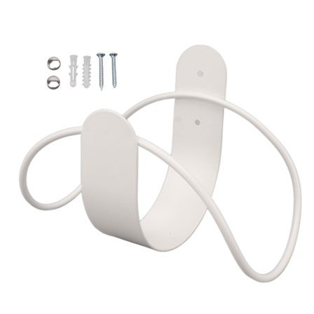 Hageslangebrakett i rustfritt stål, veggmontert, sterk bæreevne, hageslangeholder, enkel å installere, slangehenger, hvit