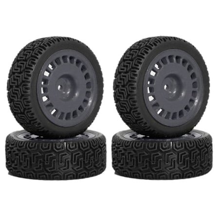 4 kpl 68 mm -Renkaat Kumirenkaat Pyörä Renkaat XV01 XV02 TT01 TT02 PTG-2 1/10 RC -Kilpa-autojen päivitysosia Harmaa