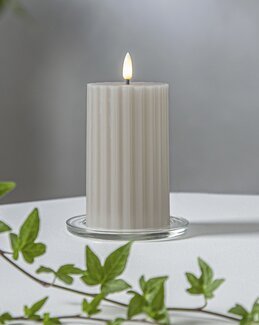 LED-bloklys Flamme Stripe Beige