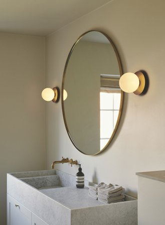 Liila 1 medium vegg/taklampe - nordic gold/opal