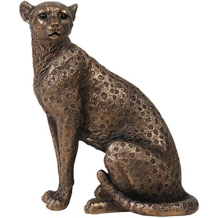 Leopard Skulpturstatue i Resin, Moderne Kunst Cheetah Ornamenter for Hjemmekontor Dekor, Elegant Dyrefigurdekorasjon for Bordplate, Stue eller Bo