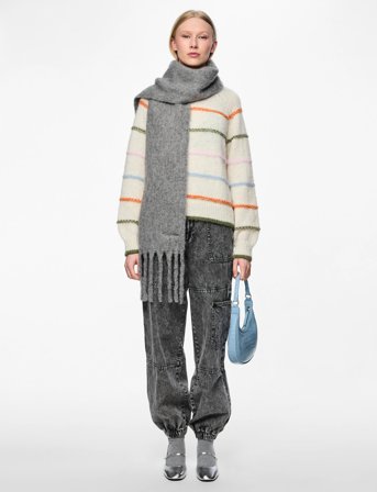 Pieces Pcnilea Long Scarf Pb Bc - Grey - ONE SIZE
