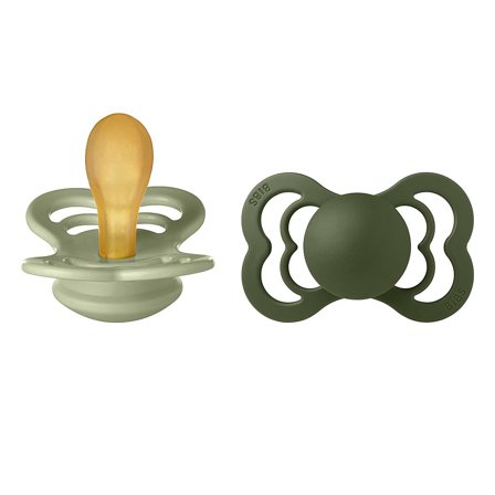 BIBS Supreme Sut Latex 2-pak Sage/ Hunter Green Str. 2, Børn & Forældre, Sutter, Latexsutter