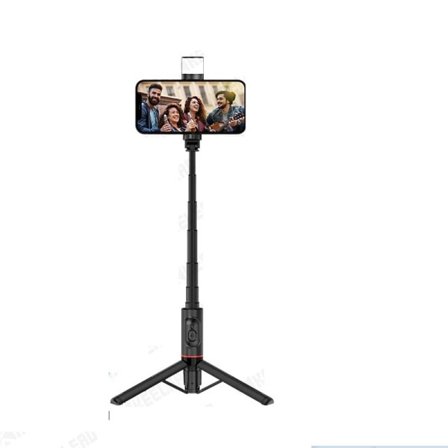 Selfie stick stativ med fyld lys bærbar trådløs bluetooth teleskopisk
