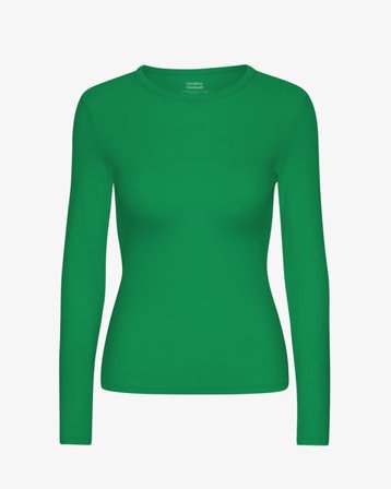 Women Organic Rib LS T-Shirt - Kelly Green - Female - XL