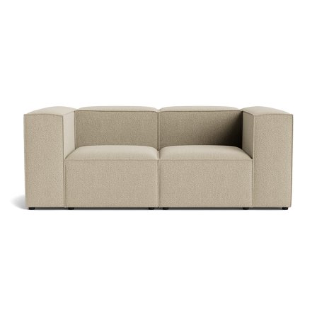 Lissabon 2 Personers Sofa - Nordic Mørk Beige - Holdbar Kvalitetsstof Sofa med Krydsfiner Ramme - 200x100x72cm