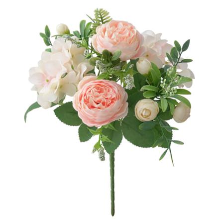 Konstgjord Blomhortensia Simulering Handbunden Bukett