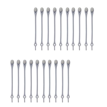 10 par slipsfrie snørebånd, one size fits all, unisex, grå