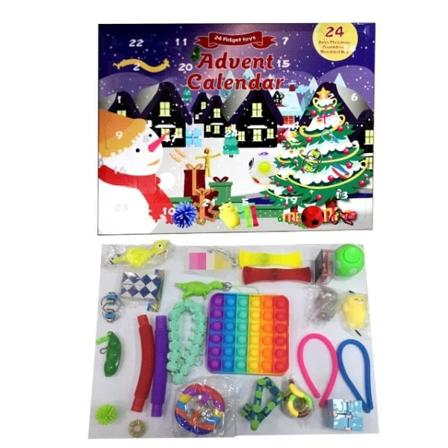 24 päivää / set Fidget Toys Joulun adventtikalenteripaketti Stressintorjuntalelusarja Stress relief Figet-leluverholaatikko Lasten joululahja style 20