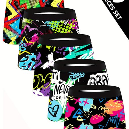 5 Herre Boxershorts i en Trendy Hip-Hop Graffiti Stil, Letvægt og Moderne.