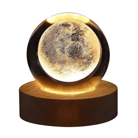 Kosmisk Stjerne Natlampe 3D Faux Krystalkugle Lampe USB Drevet Sengelampe Stjerneklar Himmel Lampe Gave til Venner Og Familie_Kvalitetsgåvor