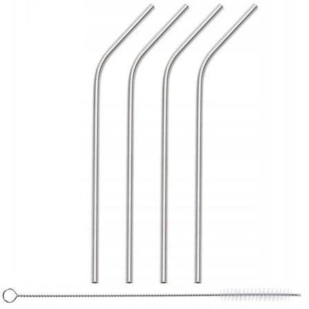 Stålsugrör - ACER - 4st - 21cm - Rengöringsborste ingår - Återanvändbara