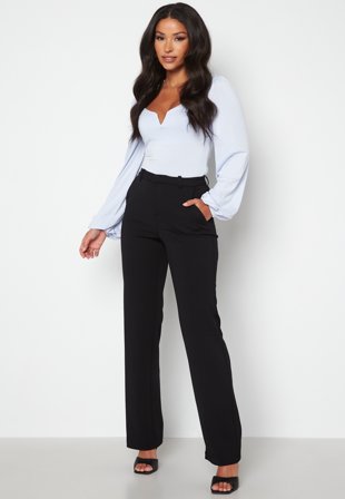 VERO MODA - Vmzamira MR Straight Pant - Black - Kläder - - Bubbleroom