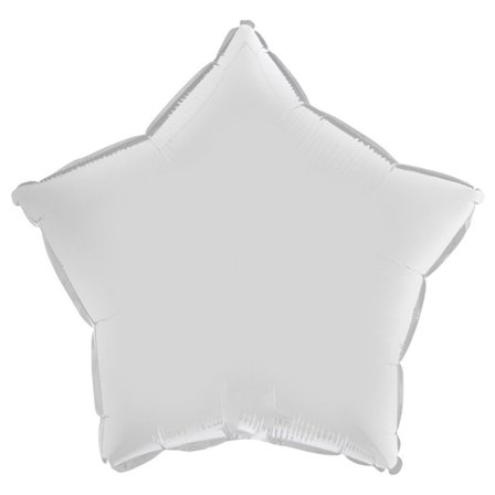 Folieballon Stjerne Satin Hvid