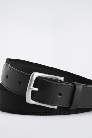 COS Homme Ceinture En Toile Bordée De Cuir in Noir
