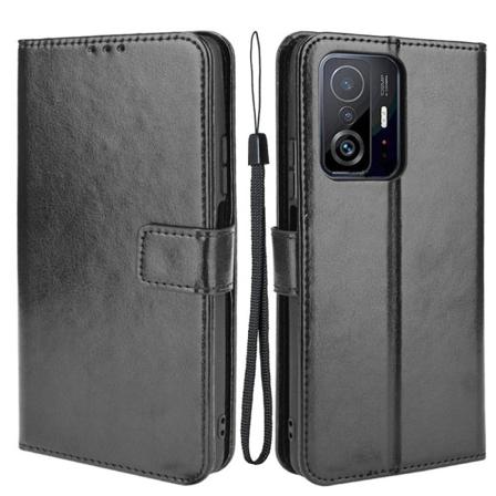Xiaomi 11t / 11t Pro Fodral Crazy Horse Läder Svart