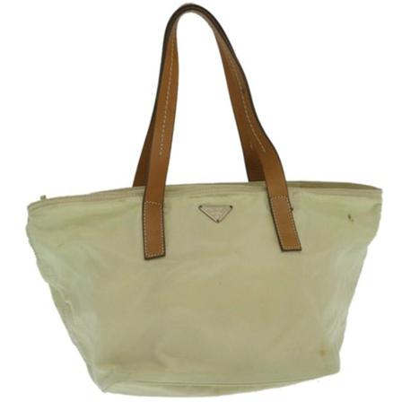 Prada Vintage, Pre-owned Nylon Handbag Beige, Dames, Maat:ONE Size