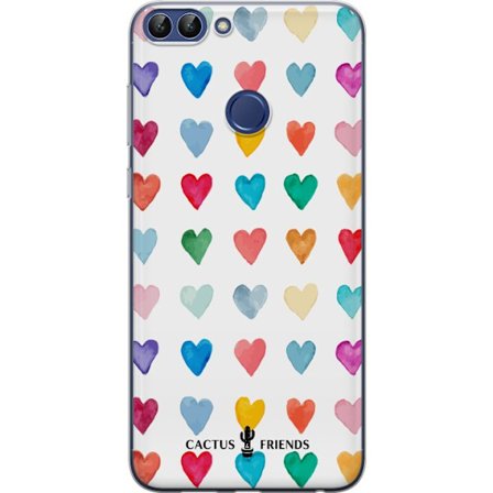 Kompatibelt Mobilskal till Huawei Huawei P smart Cactus and Friends - Watercolor Love Grid