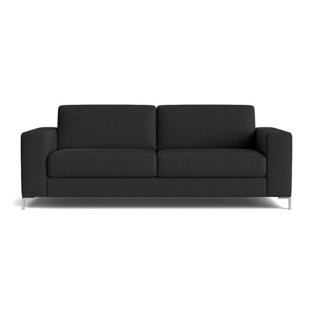 Pesaro 3 personers sofa - Basel Mørkegrå - 222x92x84 - Komfortabel 3 personers sofa med koldskum, nozag fjedre og Massivt træ