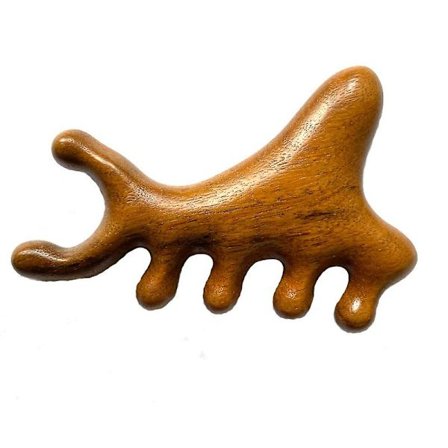 Sandalträ Multifunktionell Massagekam Gua Sha Kam Skrapning Hårbotten Huvud Massager Ansikts Kroppsmassager