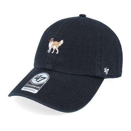47 Brand - Black unconstructed Czapka Z Daszkiem - Dog Base Runner Icon 47 Clean Up Black Dad Cap @ Hatstore