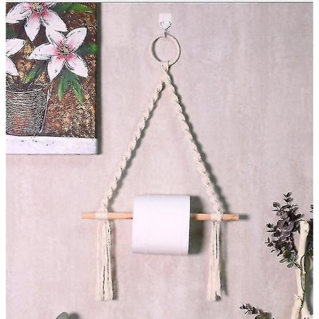 Makramee WC-paperiteline, pitsikiinnitteinen WC-paperiteline, köysi, -kiinnitteinen pyyheteline, kylpyhuoneeseen, Wi