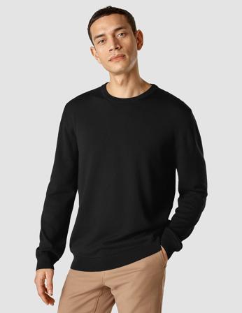 Premium Merino Crewneck Svart | SHAPING NEW TOMORROW Svart / XXX-Large