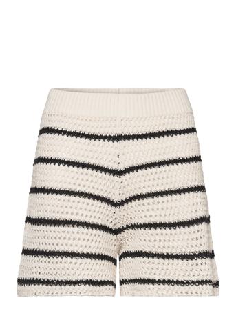 Openwork Knitted Shorts Shorts Casual Shorts Creme Mango*Betinget Tilbud