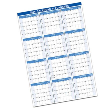 2026 Tørrslettbar Veggkalender 12 Måneders Årlig Planlegger For Daglige Mål