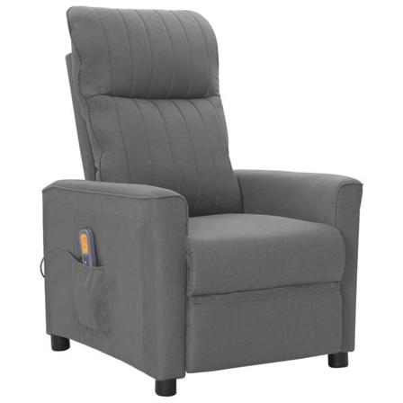 Vidaxl Massagefåtölj Ljusgrå Tyg Grå