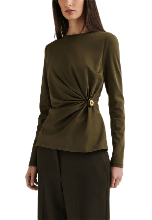 Malina Mailey Jersey Brooch Long Sleeve Top Överdelar Dam Grön M