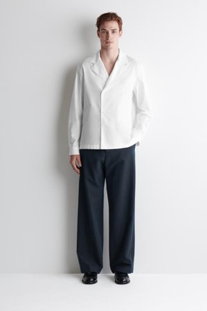 COS Dwurzędowa Koszula Z Bawełną in Biały