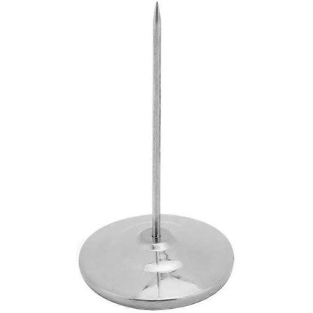 2 stk. kvitteringsstøttenåler, rett papir memo kvitteringsstøttenål i rustfritt stål, rund base, kontor restaurant Sølv