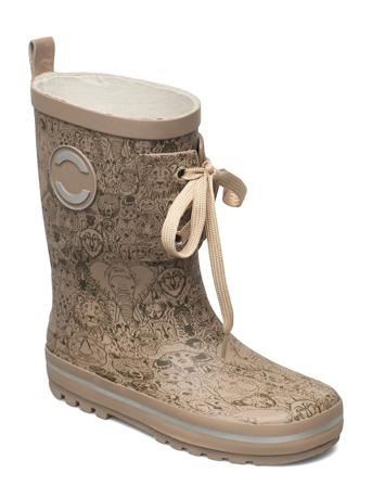 Printed Wellies W. Lace Shoes Rubberboots High Rubberboots Unlined Rubberboots Ruskea Mikk-Line