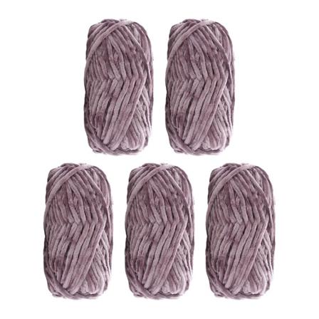 5 Pakkaa Super Pehmeää Chenille-Samettilankaa Neulontavillaa Paksu Lämmin Virkkausneulonta Lankaa Taiteelliseen Neulomiseen Nuken DIY-Laukkuun 