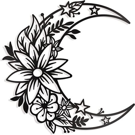 Metal Vægdekoration Vægbaggrundsdekoration Metal Måne