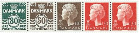 Danmark 1979 - Hæftesammentryk AFA HS 3 - Enkeltstribe - Postfrisk