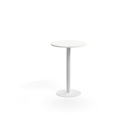 Barový stůl ALVA, Ø700x1000 mm, upevnitelný, vysokotlaký laminát, bílá