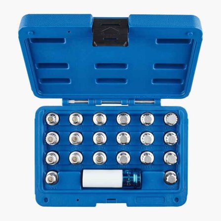 Fälglås nyckelsats som passar BMW årsmodeller före 2012 21 delar