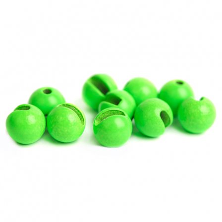 Slotted Tungsten Beads 4,0mm - Fluo Green
