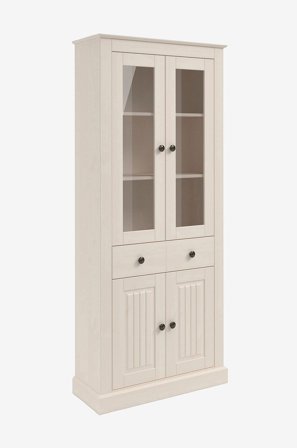 Loft24 - Mille Vitrine med 2 glassdører i furu - Hvit - Skap - Fra Homeroom