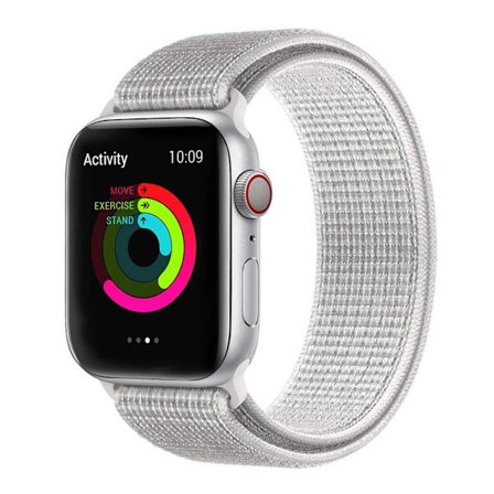 Apple Watch 42mm / 44mm / 45 Armband Vit Reflex Nylon
