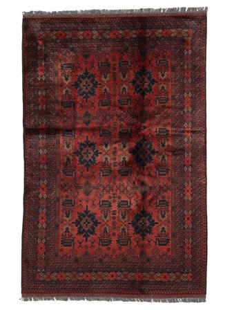 Afghan Khal Mohammadi Teppich 131X198 Schwarz/Dunkelrot Wolle, Afghanistan