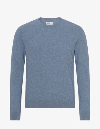 Light Merino Wool Crew - Stone Blue - XL