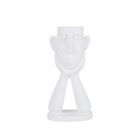 2023 - Familj ansikte hartsstaty, suckulent krukväxt, hartsfat för inredning