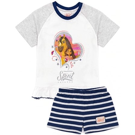 Spirit Girls Untamed Riding Short Pyjama Set 6-7 år Vit