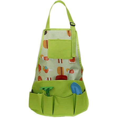 Dame Hagearbeid Forkle Gartner Forkle med 8 Lommer Oxford Arbeidsforkle Beskyttende Forkle 58*90cm(Grønn-Stil B)