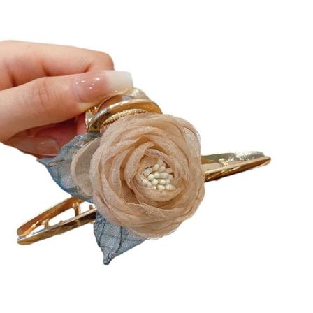 2 kpl Metalliset hiuspihdit naisille, suuret hiuspihdit, kukka-hiuspihdit, kultaiset hiuskorut, hiuspihdit naisille paksuille hiuksille (Mesh Rose)