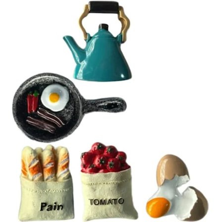 5-pack söta matkylskåpsmagneter 3D Mini Kylskåpsmatmodell Set